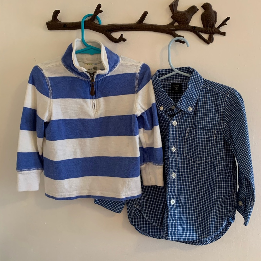 Toddler boy button up and half-zip pullover